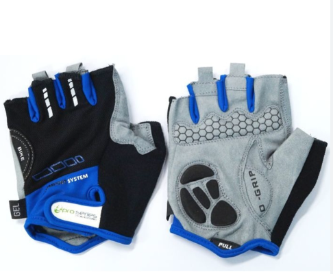 Pro Series Gloves BLACK/BLUE LARGE - Amara Palm, Lycra Towel GEL padding