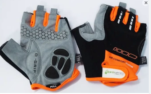 Pro Series Gloves BLACK/ORANGE LARGE - Amara Palm, Lycra Towel GEL padding