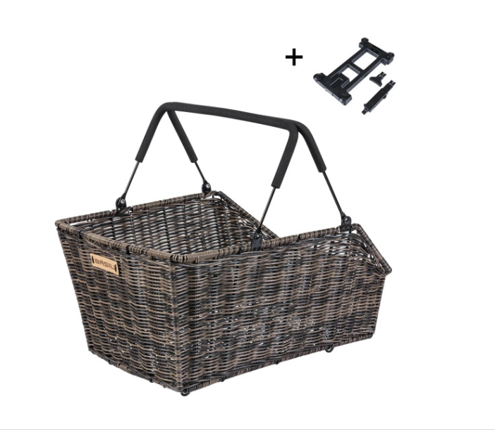 Basil Cento Rear Basket MIK 2.0 Rattan Look Nature