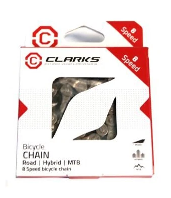 Clarks 8 Speed Chain 136L SILVER w/Connect Link
