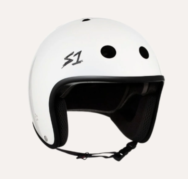 Fight Risk S1 Lifer Retro E-Helmet White Gloss