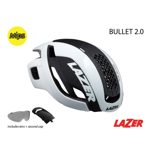 LAZER BULLET 2.0 MIPS MATTE WHITE SMALL with LENS and LED