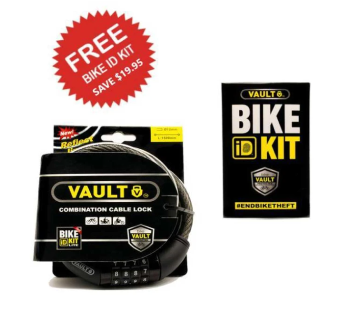 Vault Combination Cable Lock + Bike ID Kit