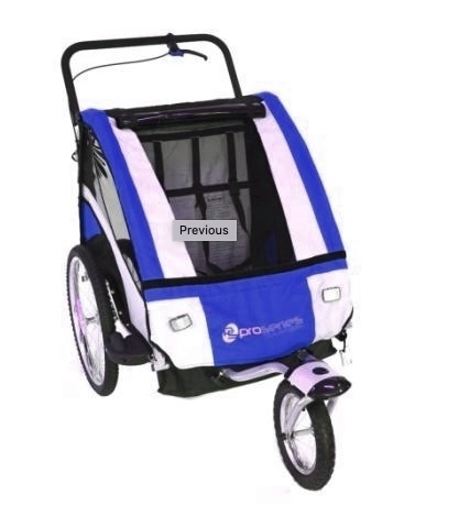 Pro Series Bicycle Trailer/Jogger Blue Steel Frame with Swivel and lock in front wheel